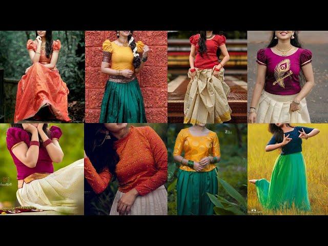 Pattu Pavadai Blouse Designs for Teenage Girls 2022 | Pattu Blouse New Designs, pattu pavadai ideas