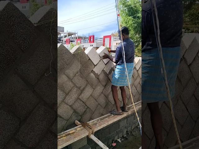 Hallowblock construction  #shortsfeed #construction #shorts #skills #cement