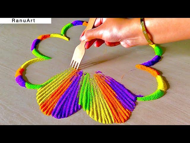 2 Quick & Beautiful Rangoli Design for Beginners – Festival Special! RanuArt Rangoli