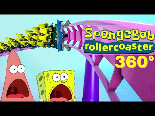 🟨 SPONGEBOB 360 VR Bikini Bottom battle Rollercoaster POV immersive virtual Reality 4K 3D ride