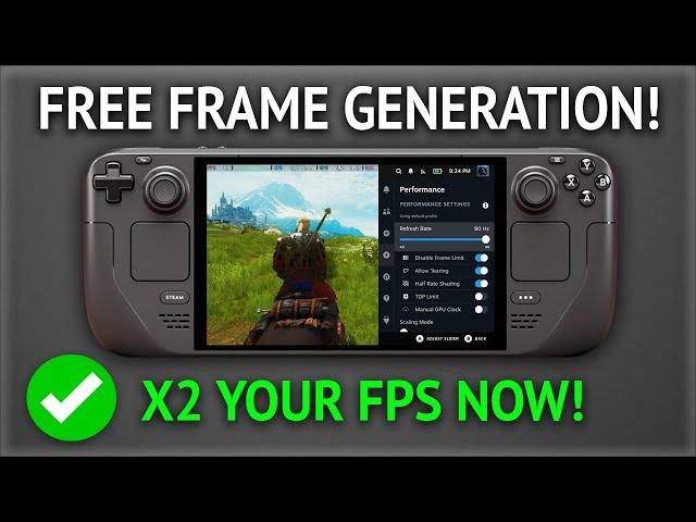 FREE Steam Deck Frame Generation! Frame Gen 2X FPS Mod DLSS To FSR3