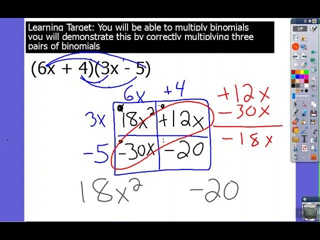 8th CV Multiply Binomials using the Box Method