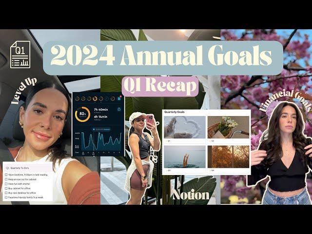 2024 Annual Goal Check In  financial goals, first quarter recap, notion