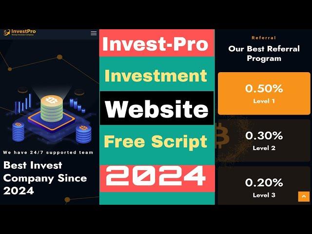 Investpro Hyip Investment and Digital Wallet Website Script With Admin Panel || Invest Pro Website