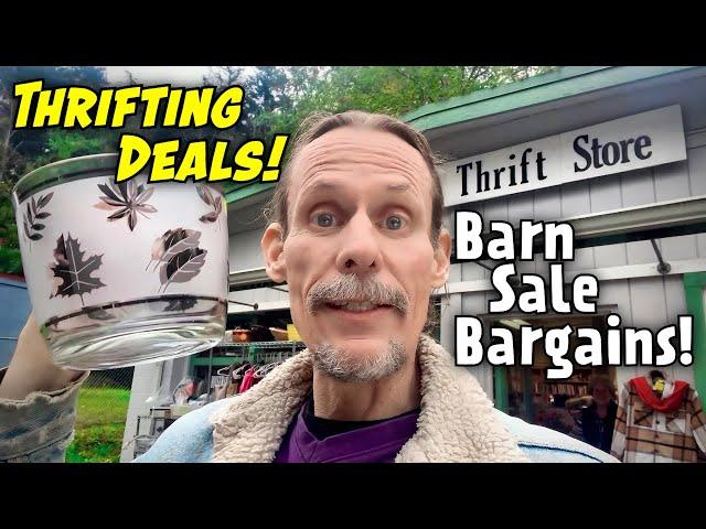 Thrift Store & Bargain Barn Sale Shopping for Vintage & Antique Deals!