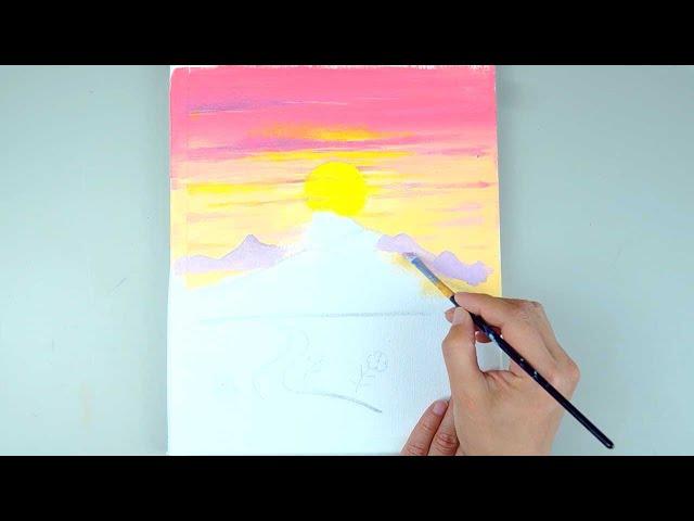 Acrylic Painting | the Memory of Summer | Step by Step for Beginners | Acrylic Landscape