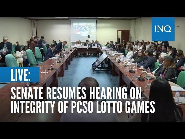 LIVE:  Senate resumes hearing on integrity of PCSO lotto games | February 1