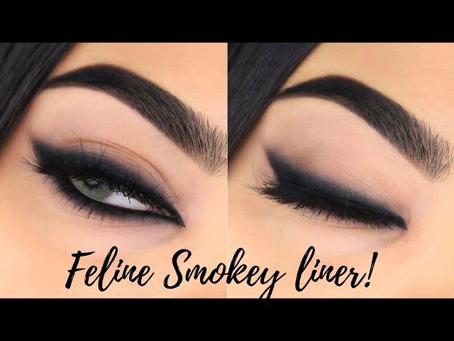 Easy SMOKEY CAT EYE tutorial using KOHL | Lakme eyeconic insta cool kajal | Arabic graphic eyeliner