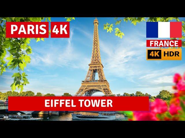 HDR 4K Paris France Eiffel Tower 2023 Symbol Of The City Walking Tour