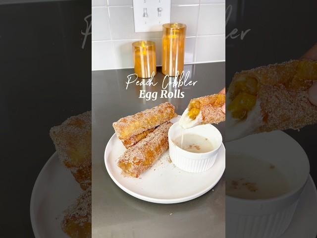 Peach Cobbler Egg Rolls w/ Vanilla Bean Glaze