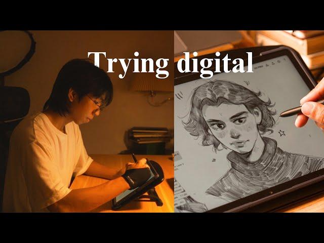 Traditional Artist tries digital art/ magic drawing pad