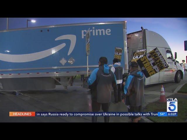 Workers strike at 4 Amazon warehouses across Southern California