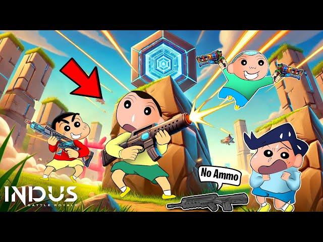 Shinchan Vs Kazama Vs Bochan Vs Masao In Indus BR  | Shinchan Playing Indus Battle Royale 