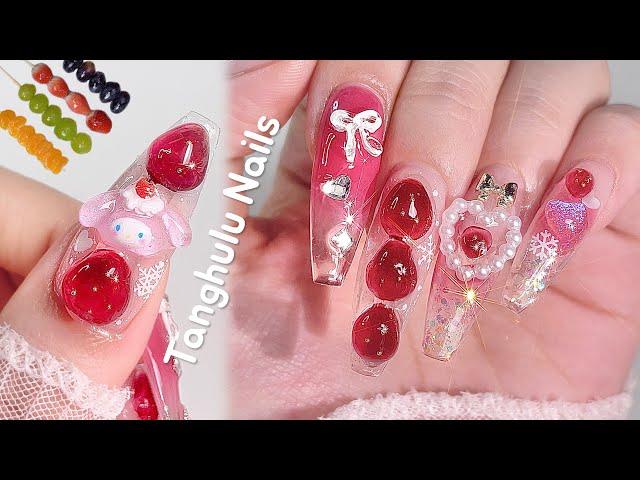 Tanghulu Nails DIY decorations! Art book/ Nail Extension ASMR