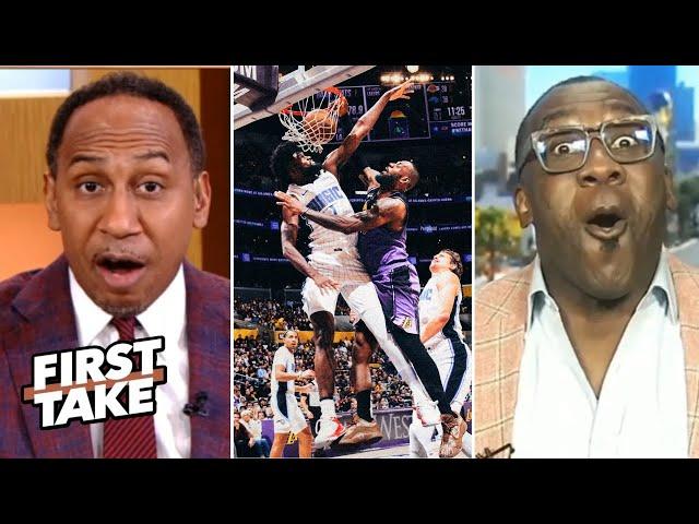 FIRST TAKE | Stephen A. on LeBron James POSTERIZES Isaac; Lakers 6-game win streak snapped by Magic