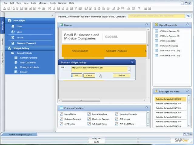SAP Business One 8.8 - Introducing the new cockpit