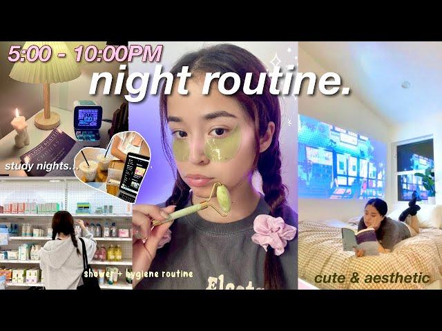 PRODUCTIVE NIGHT ROUTINE *:･ study vlog, self care, living alone, cozy & realistic! ‍️