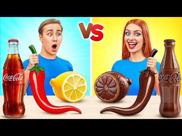 Real Food vs Chocolate Food Challenge | Awesome Kitchen Tricks by Multi DO Challenge