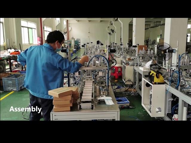 China SX Production process of full-automatic disposable three-layer medical surgical mask machine