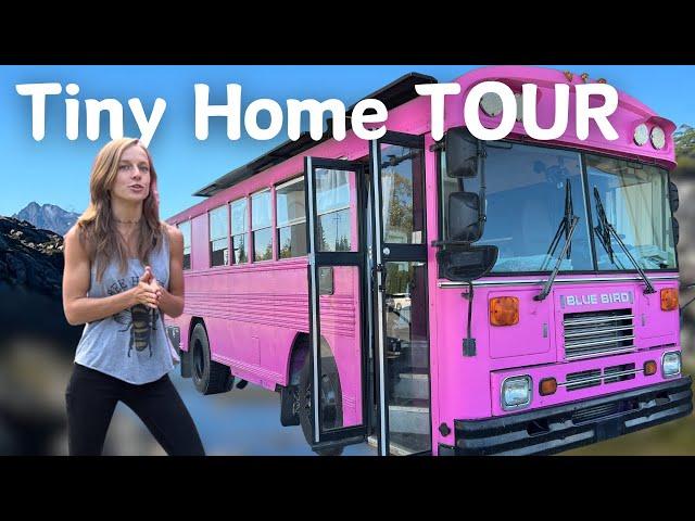 Tiny Home TOUR - FULL OFF-GRID Tour - BEST FLOOR PLAN - Skoolie