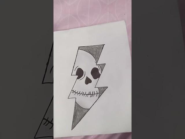 thunder skeleton drawing #hammad official art  2.0 #shorts #art