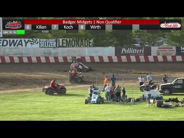 UP AND OVER | Weishoff flips hard in Badger Midget competition at Angell Park Speedway