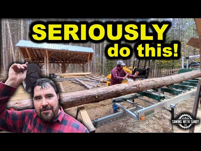 You MUST Do This to Your Woodland Mills Sawmill When Sawing Long Logs (Episode 12)