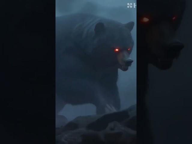 „Krylos Arhadaka, a gigantic black bear, has red, very bright eyes and the bear is terrifying”