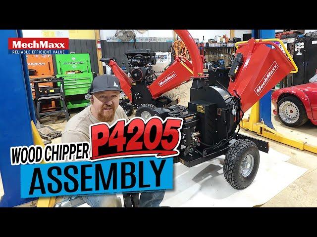 MechMaxx 5 inch E-start Gasoline Engine Powered Disc Wood Chipper  P4205 Assembly Video