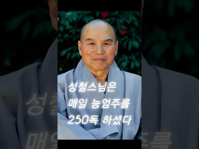 성철스님 매일 능엄주 250독  능엄주는 모든 주문 가운데 가장 수승한 주문이며 마장을 물리치고 바른 화두 참선을 가능하게 한다