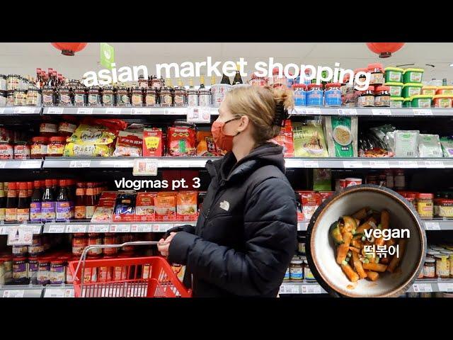 asian supermarket & making vegan tteokbokki  떡볶이| vlogmas pt. 3