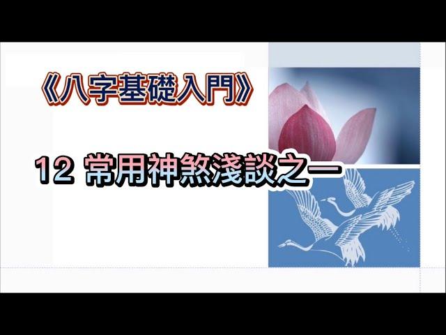 「八字基礎入門」12常用神煞淺談之一