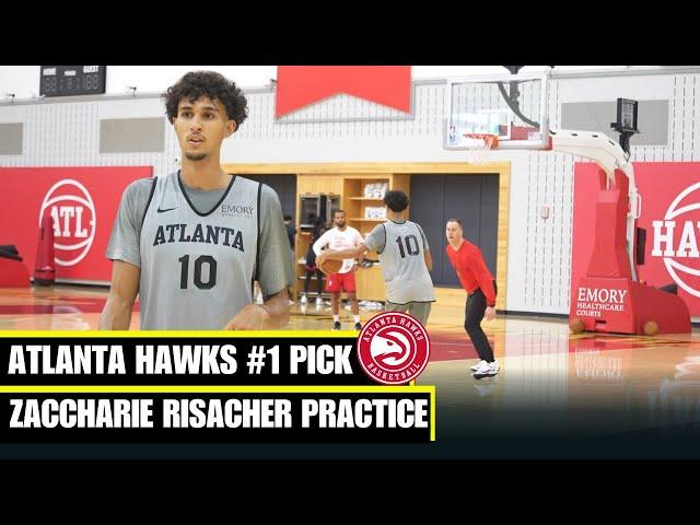 Atlanta Hawks #1 Pick Zaccharie Risacher Shoot After Practice and Interview