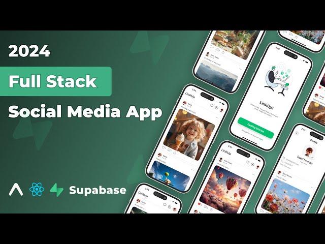  Build Full Stack Social Media App in React Native | Supabase | React Native Tutorial for Beginners