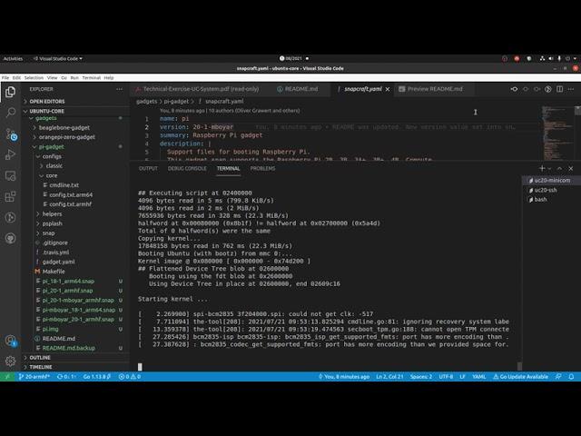 UC20 on RPi2 with a modified gadget snap