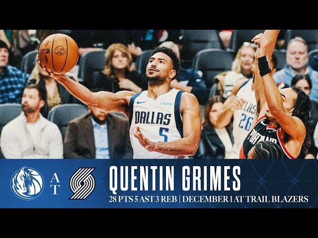 Quentin Grimes (28 Points) Highlights vs. Trailblazers | December 1, 2024