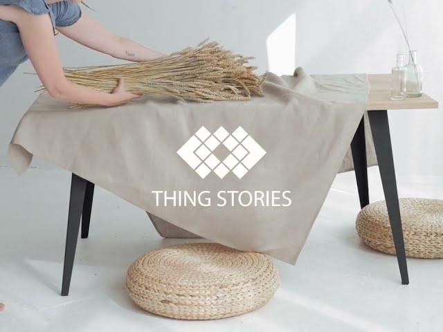 Thing Stories. Timeless natural linen tablecloth for your cozy home