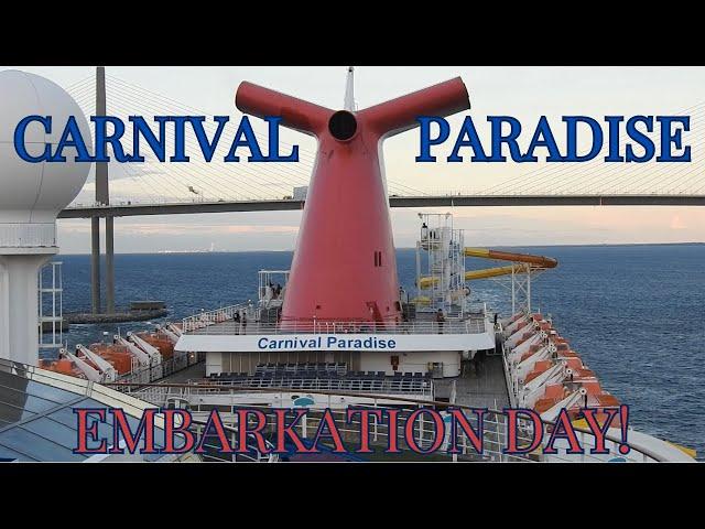 Carnival Paradise Cruise Embarkation Day sailing from Tampa Florida