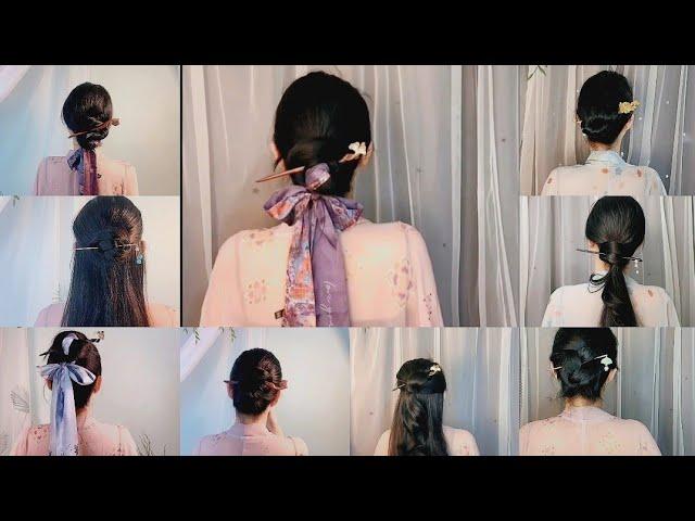 Chinese traditional hairstyle tutorial, hairpins and hair bands can create a classical temperament！