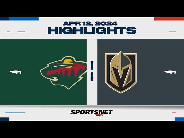 NHL Highlights | Golden Knights vs. Wild - April 12, 2024