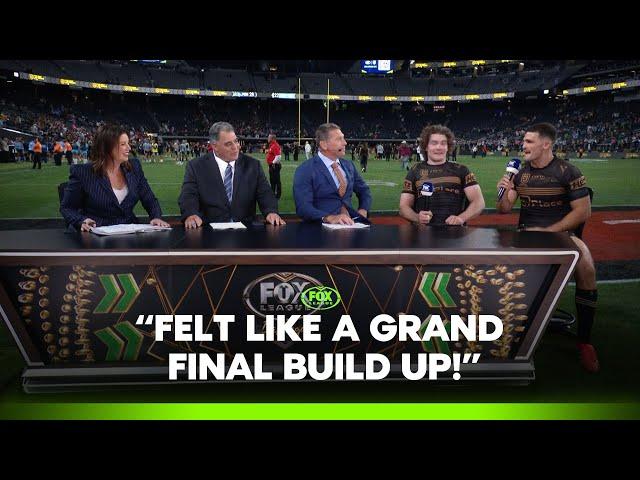 'That was really tough!' Cleary & Martin chat through thrilling Sharks opener in Vegas! | Fox League