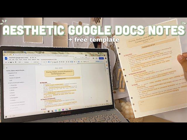 HOW TO MAKE AESTHETIC NOTES ON GOOGLE DOCS I Digital notetaking using google docs + free template