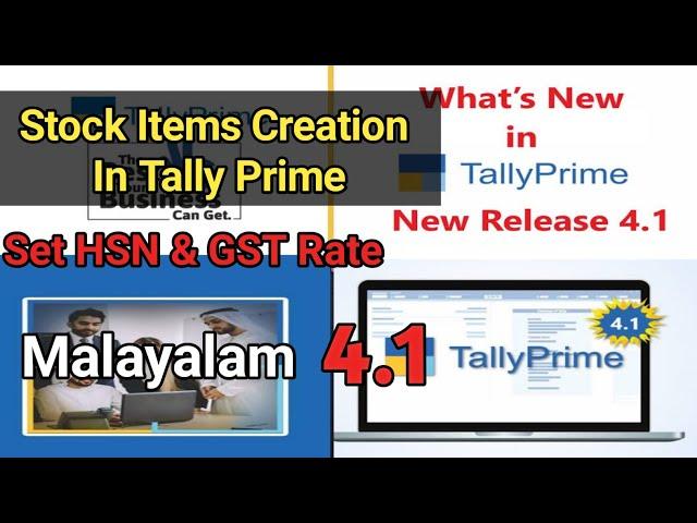 Stock Items Creation In Tally prime 4.1 Malayalam...!!