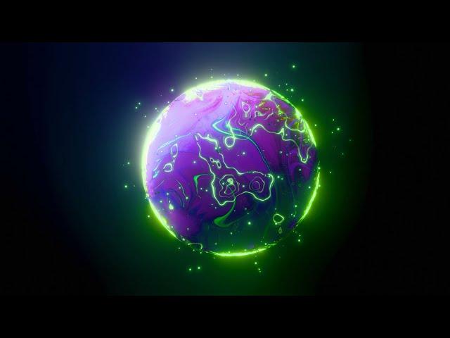 Purple Planet VJ LOOP NEON - Background Video with Particles and Light Pattern 4k Screensaver