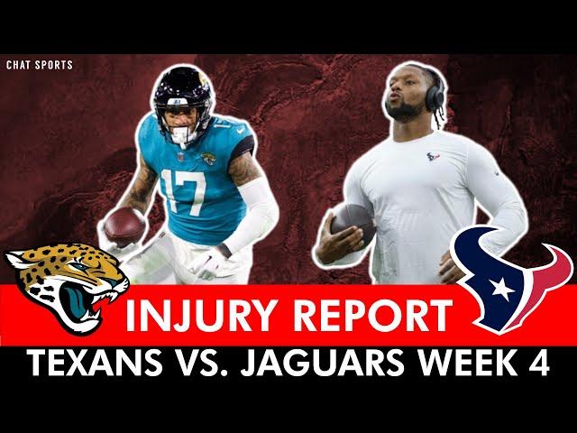 Houston Texans Injury Update You NEED to Know + Key Players OUT On Jaguars Injury Report