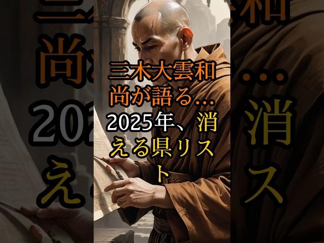 三木大雲和尚が語る…2025年、消える県リスト