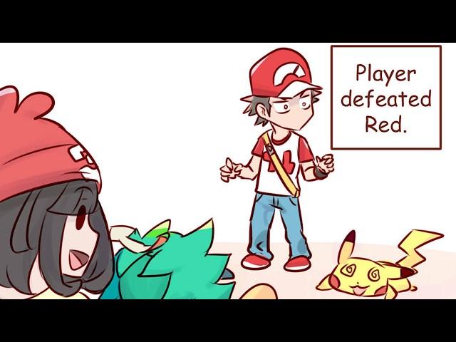 When you defeat Pokémon Trainer Red