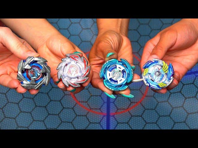 VICTORY VALKYRIE vs COBALT DRAGOON vs AERO PEGASUS vs FOX BRUSH Beyblade X