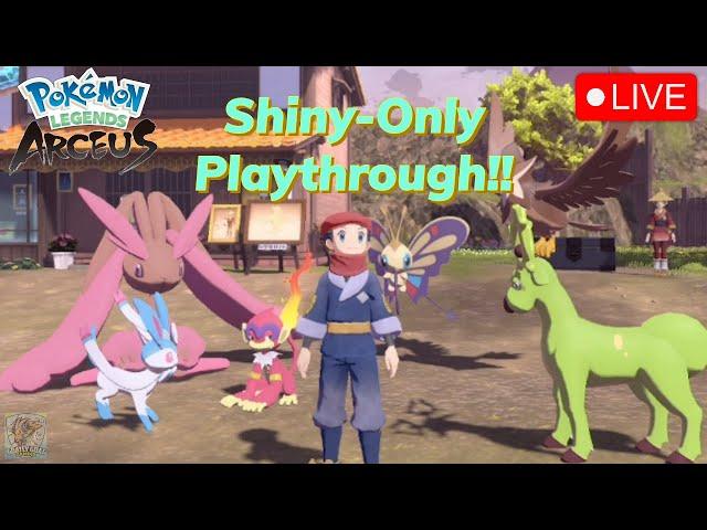 Conquering Pokemon Legends Arceus with Only Shiny Pokemon LIVE!