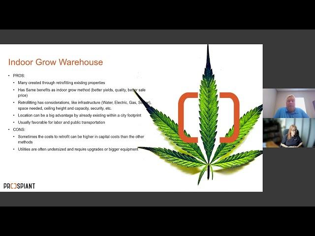 Prospiant webinars: Greenhouse vs Warehouse (Urban vs Rural) and Planning a Cultivation Facility Pt1